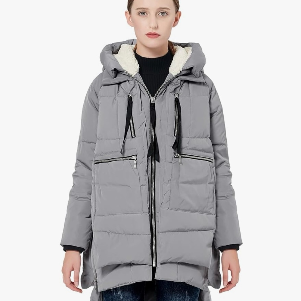 Orolay Women's Gray Hooded Puffer Coat